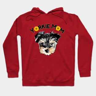 Yorkie Mom Cute Yorkshire Terrier and Sunflowers Hoodie